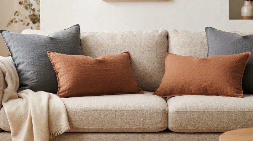 Lina Linen Pillow — detail view