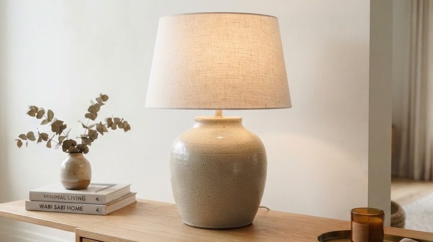 Nura Ceramic Lamp — detail view